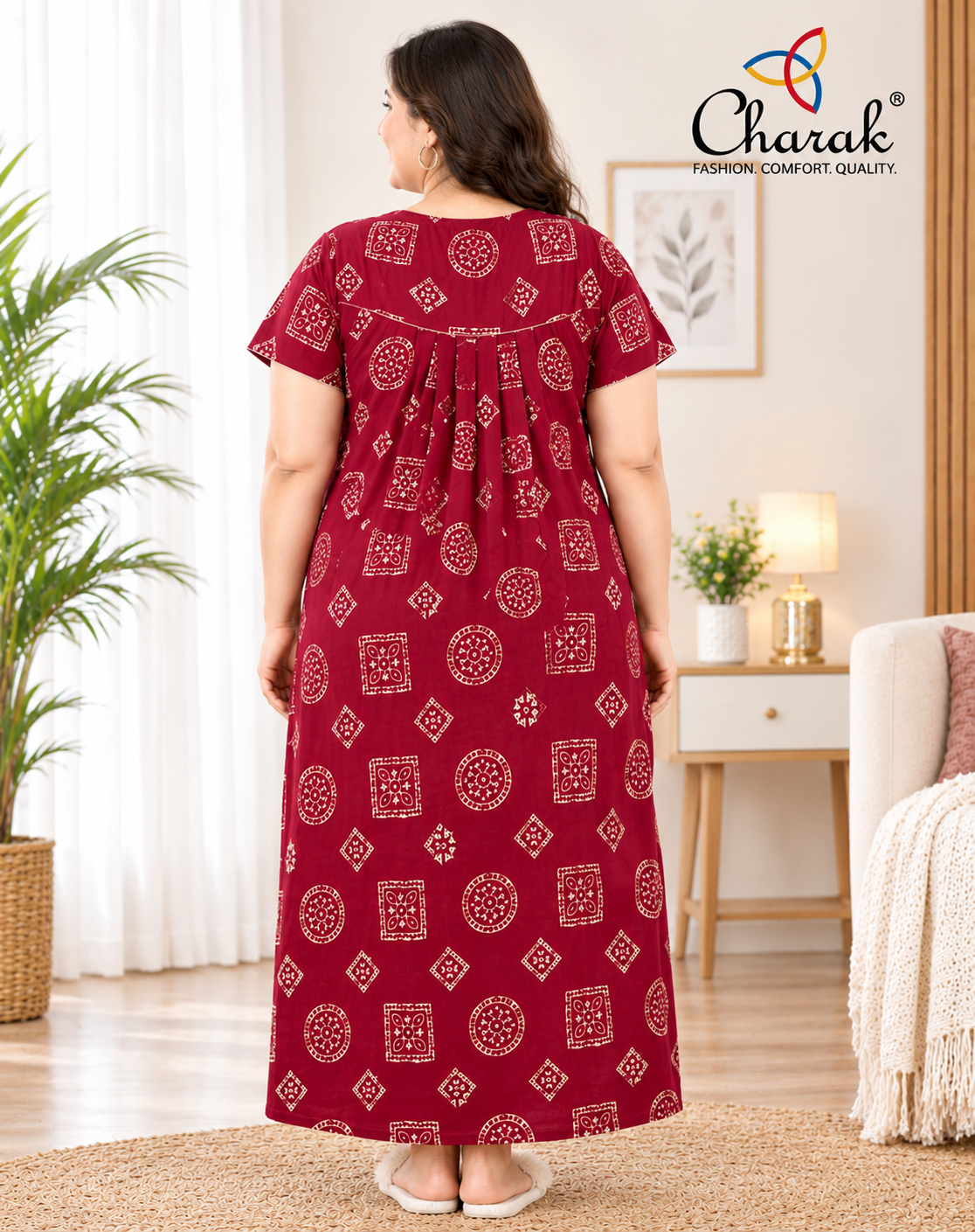 Pure Cotton 3XL Nighties ( Charak )
