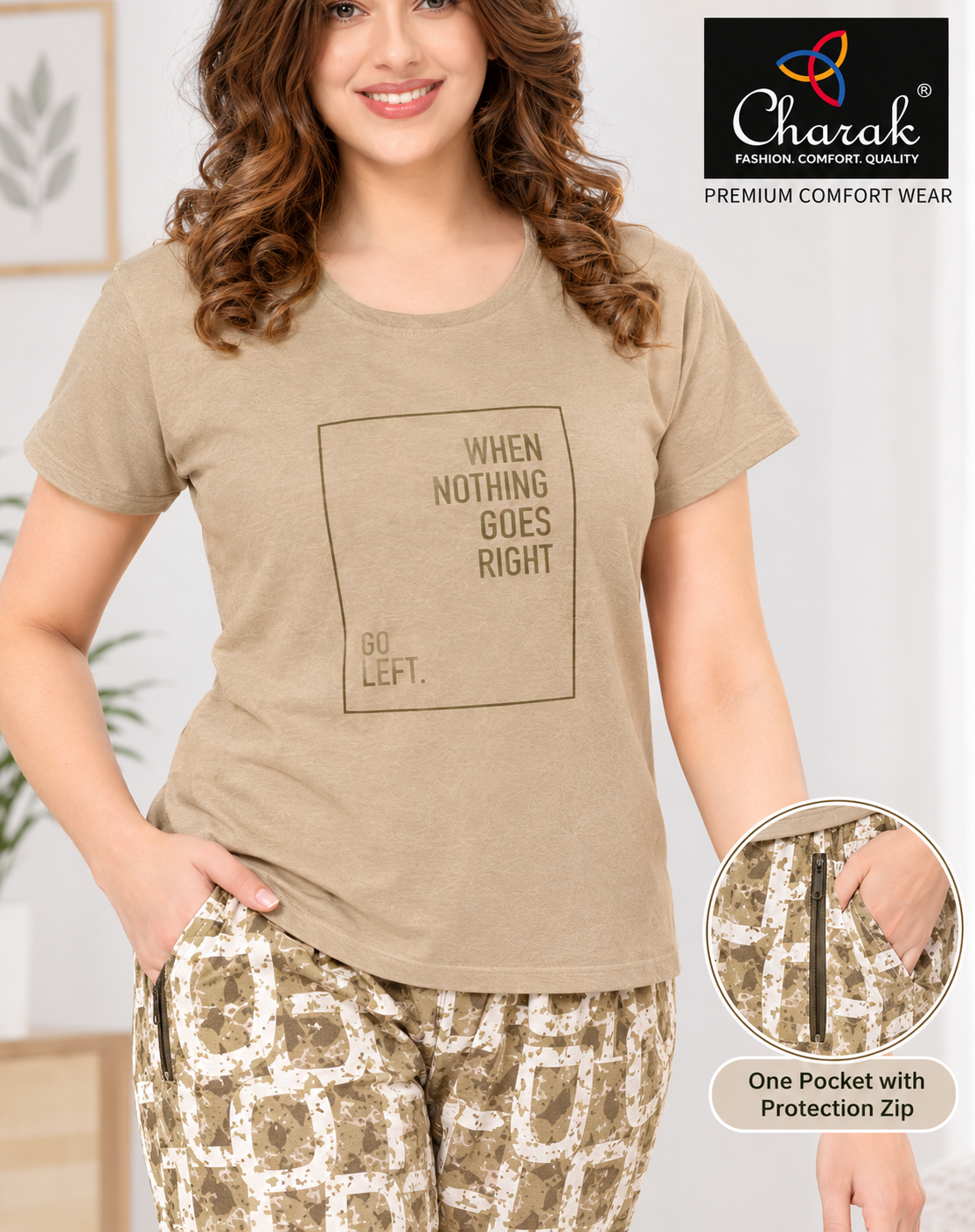 Charak Round Neck Night Suit