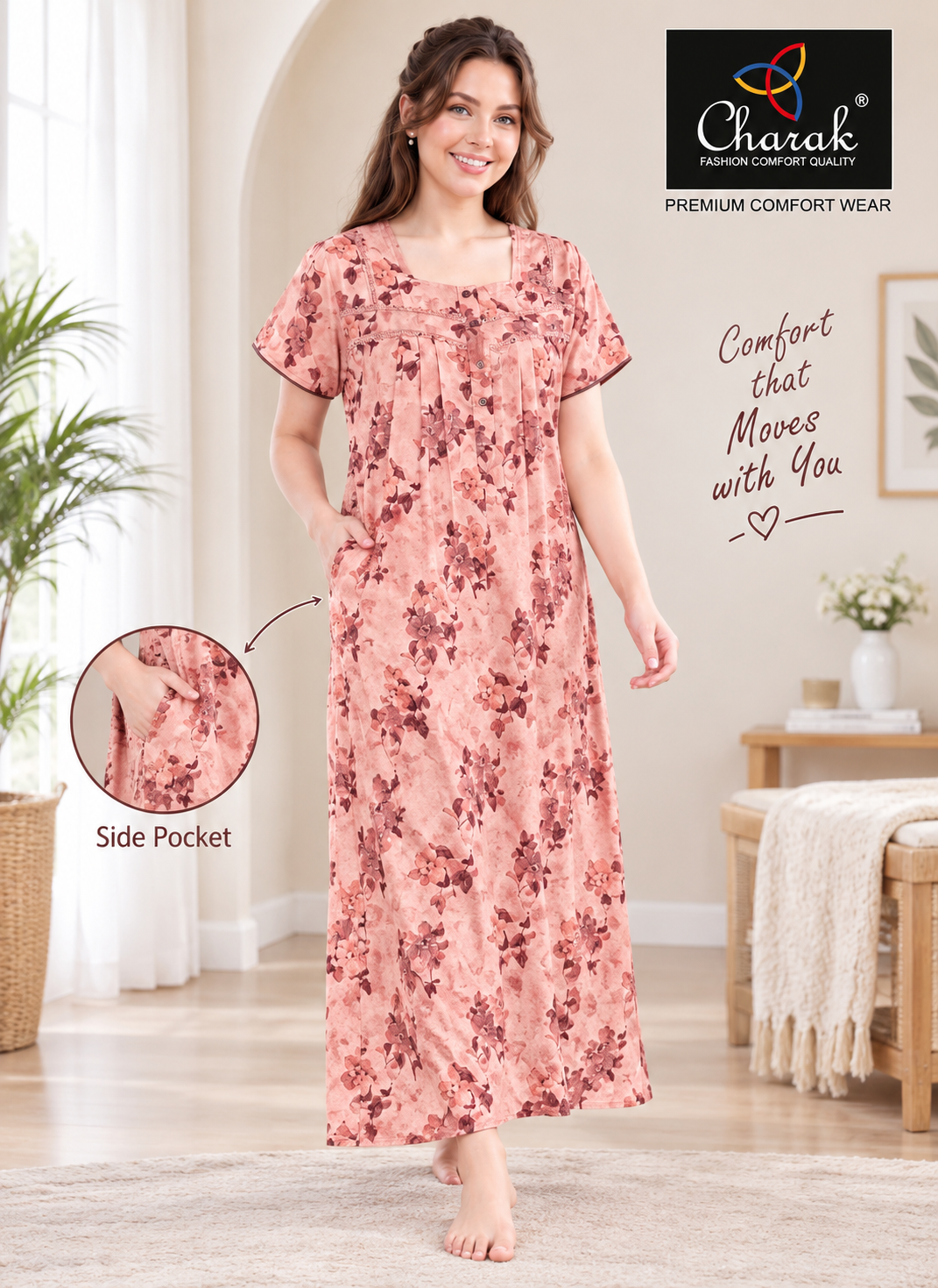 Pure Alpine Nighties/Digital Print /Charak