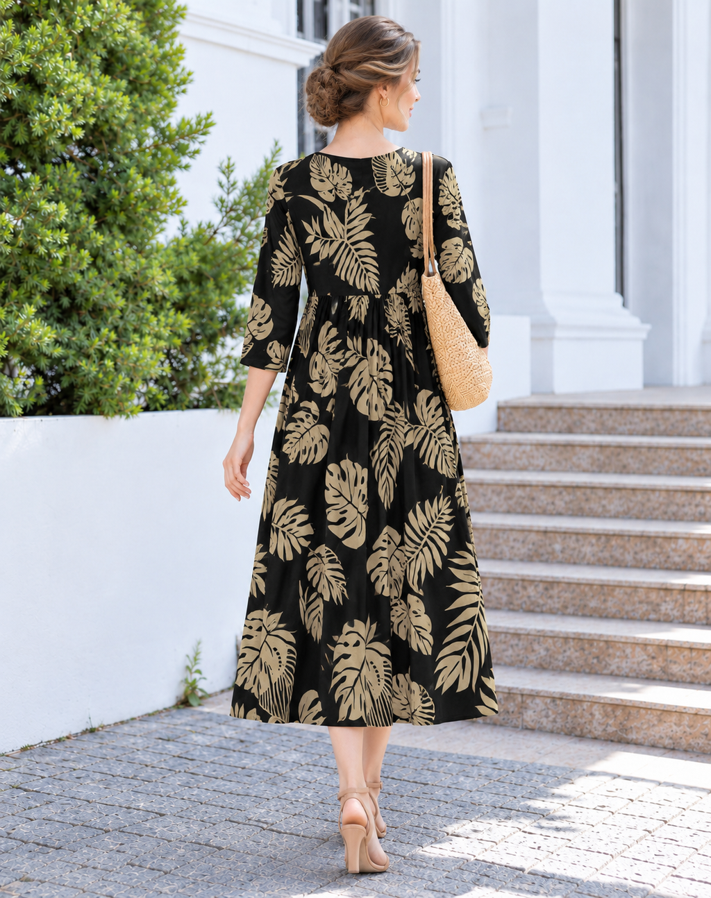 Leaf Print Short Nighty