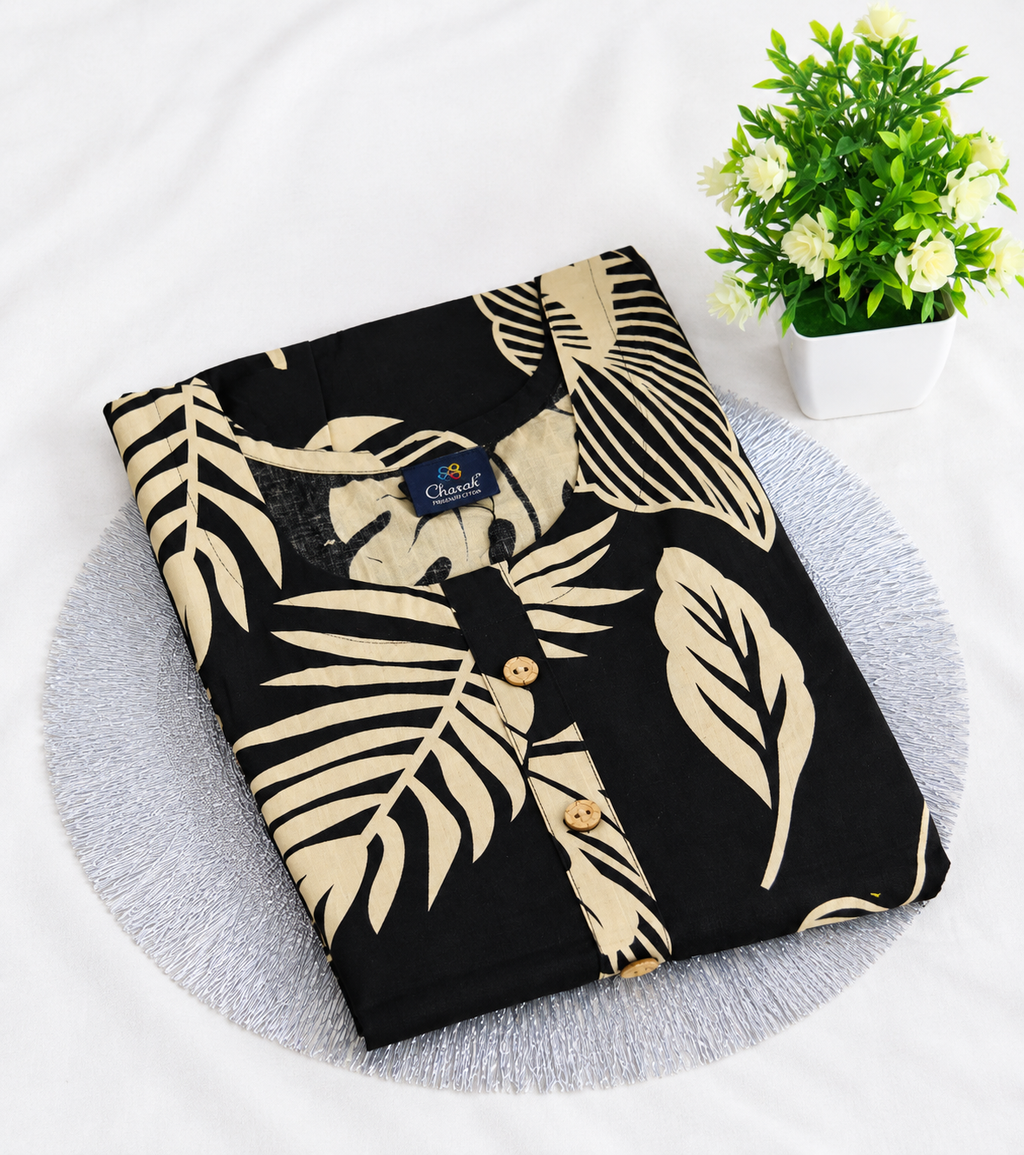 Leaf Print Short Nighty