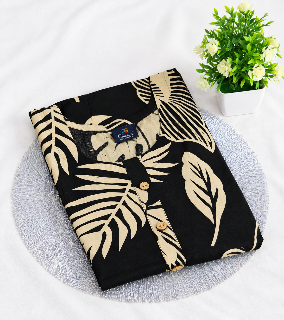 Leaf Print Short Nighty