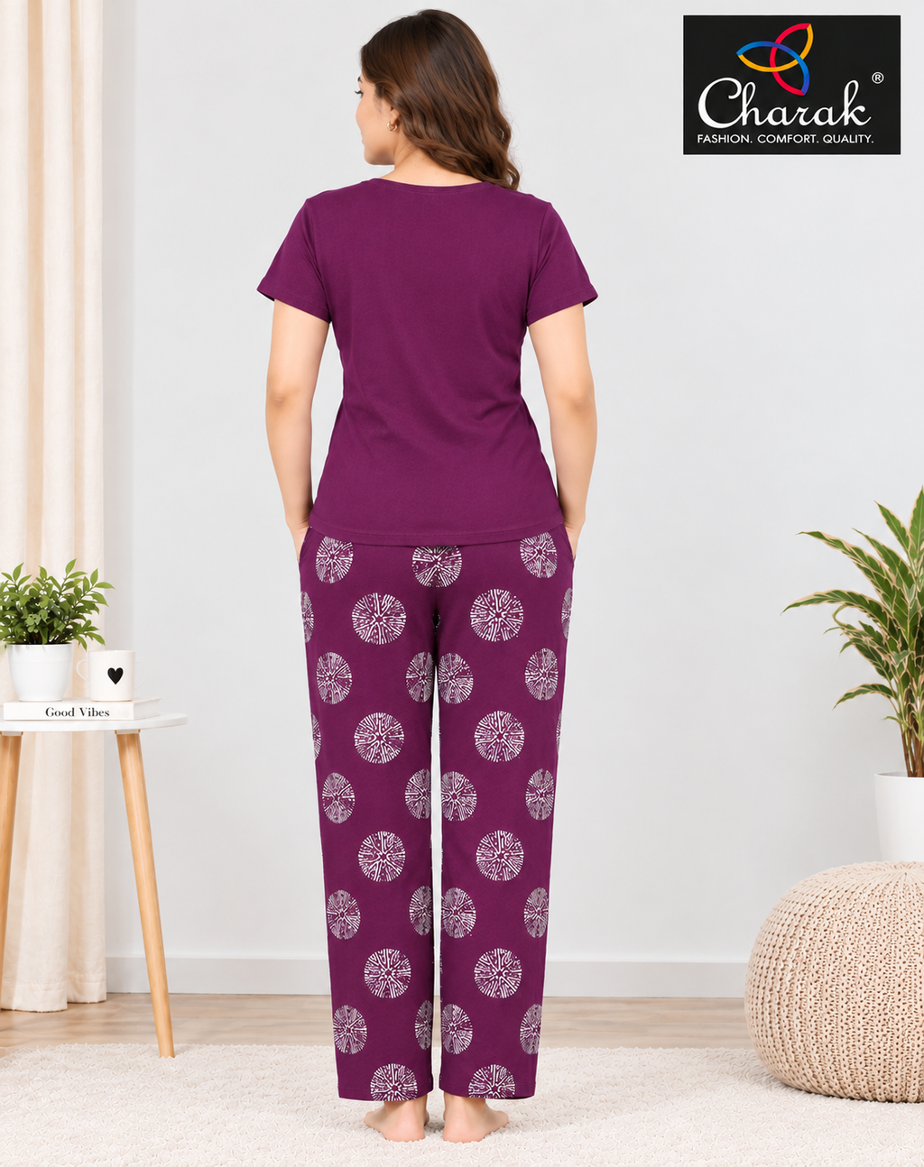 Charak Round Neck Night Suit