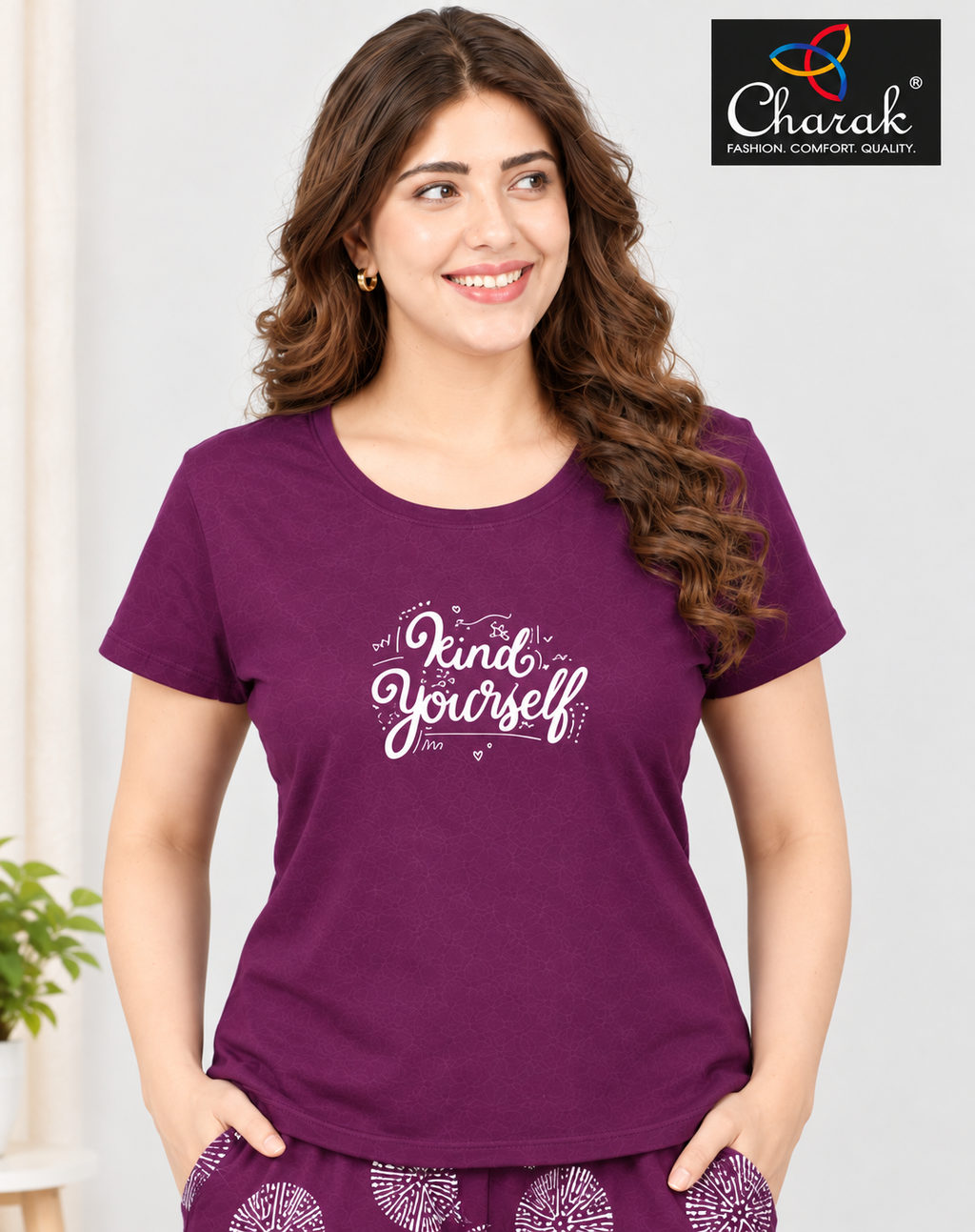 Charak Round Neck Night Suit