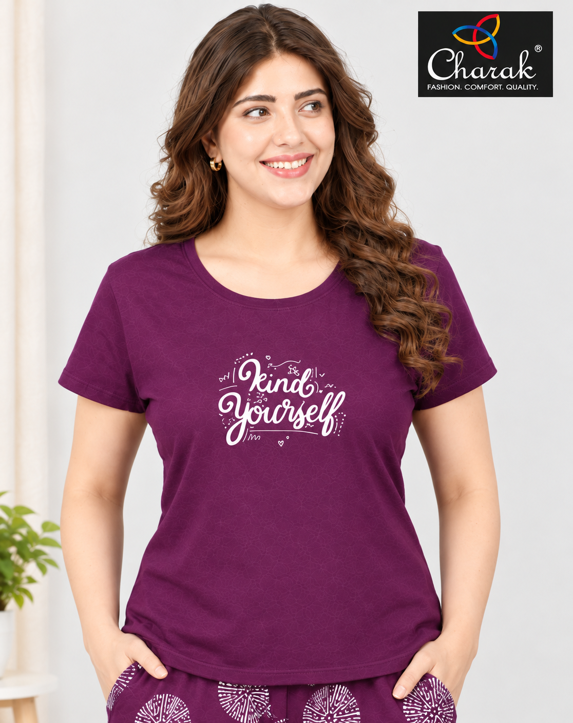 Charak Round Neck Night Suit