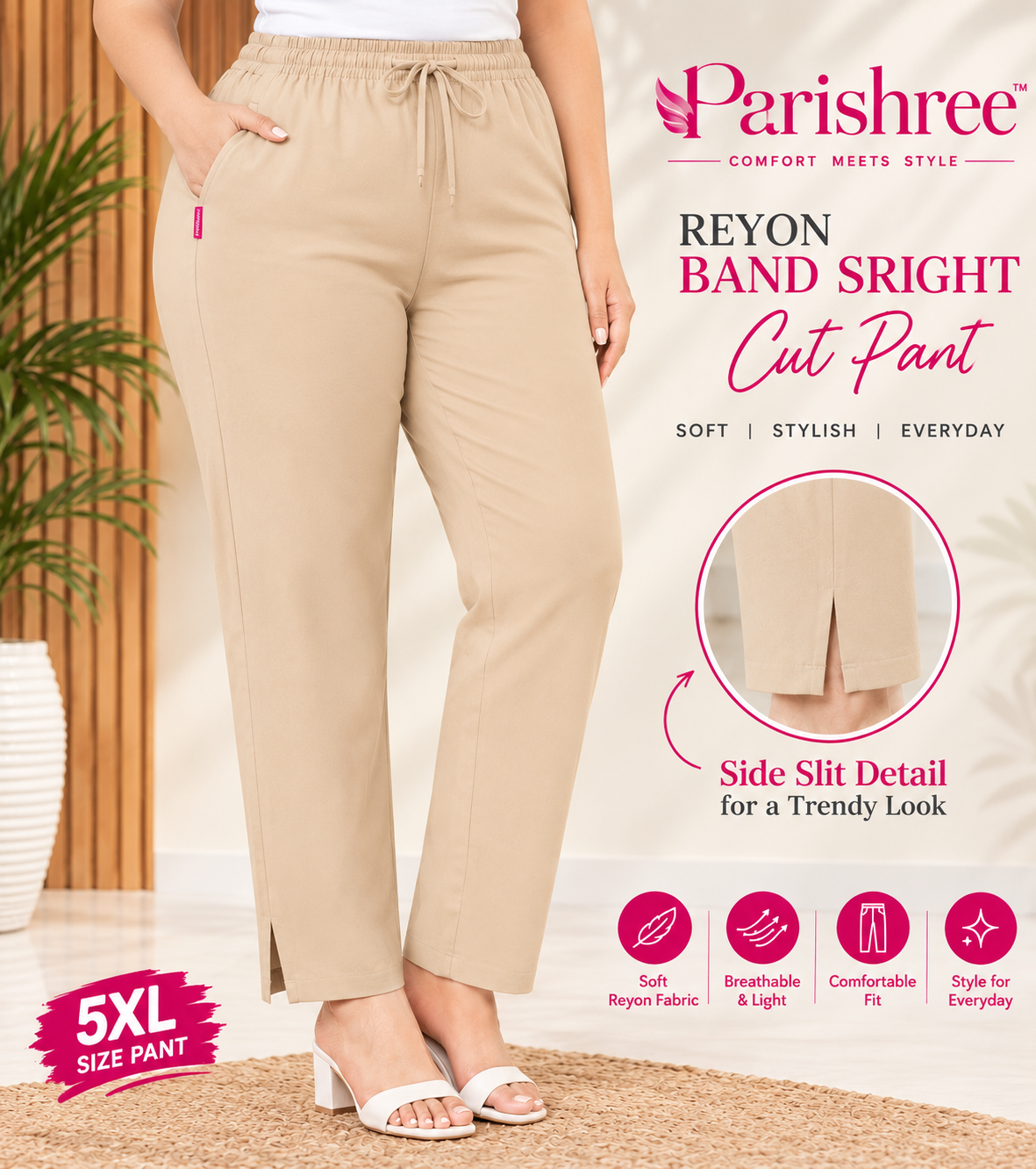 Parishree Rayon Stright Cut Pants