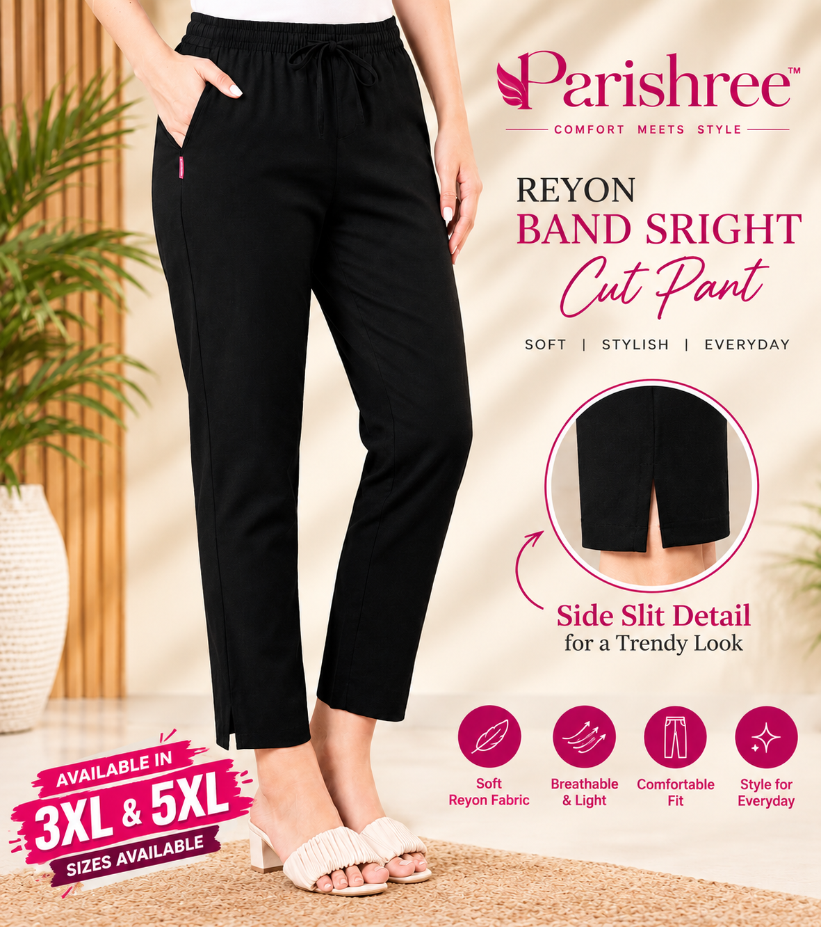 Parishree Rayon Stright Cut Pants