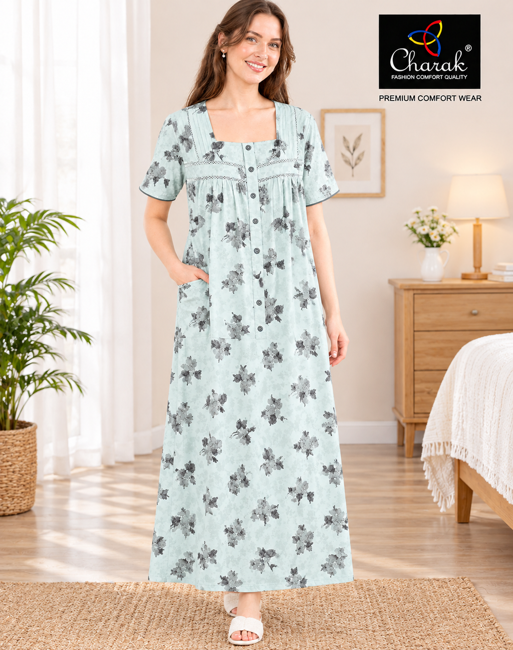 Pure Alpine Nighties/Digital Print /Charak