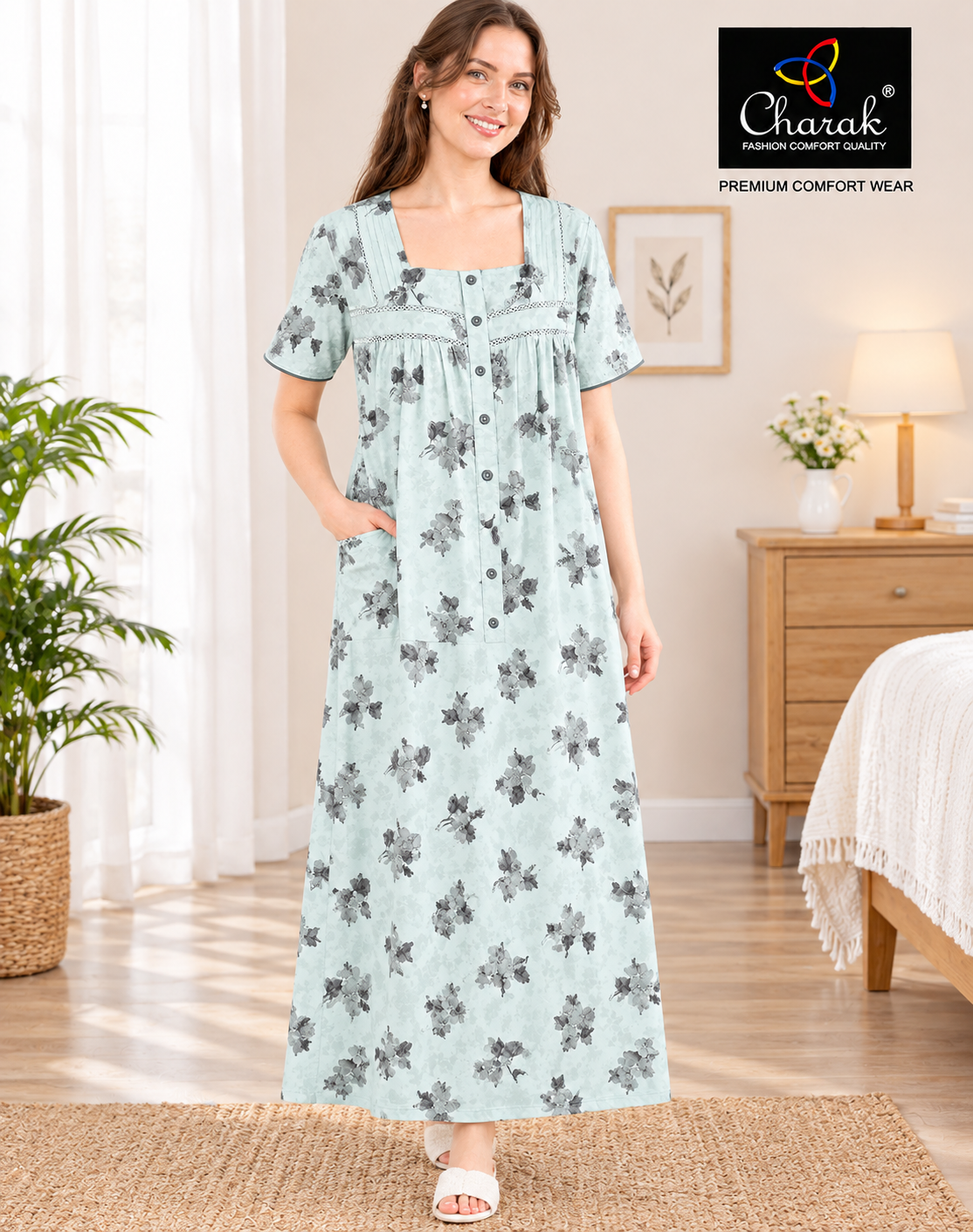 Pure Alpine Nighties/Digital Print /Charak