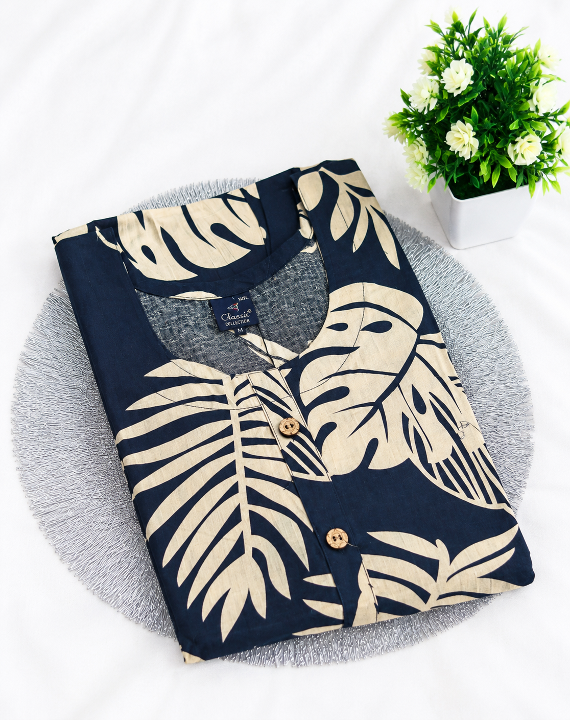 Leaf Print Short Nighty