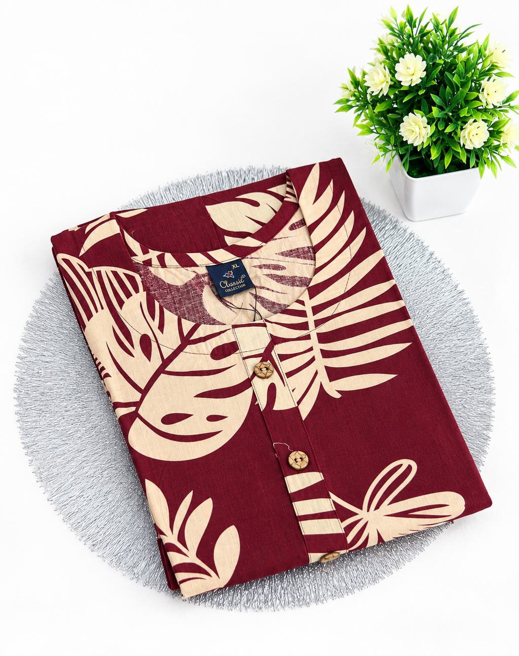 Leaf Print Short Nighty