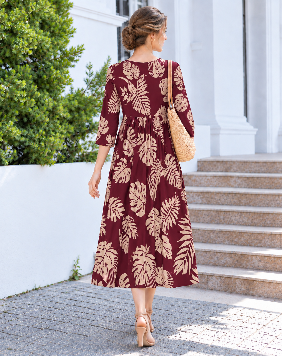 Leaf Print Short Nighty