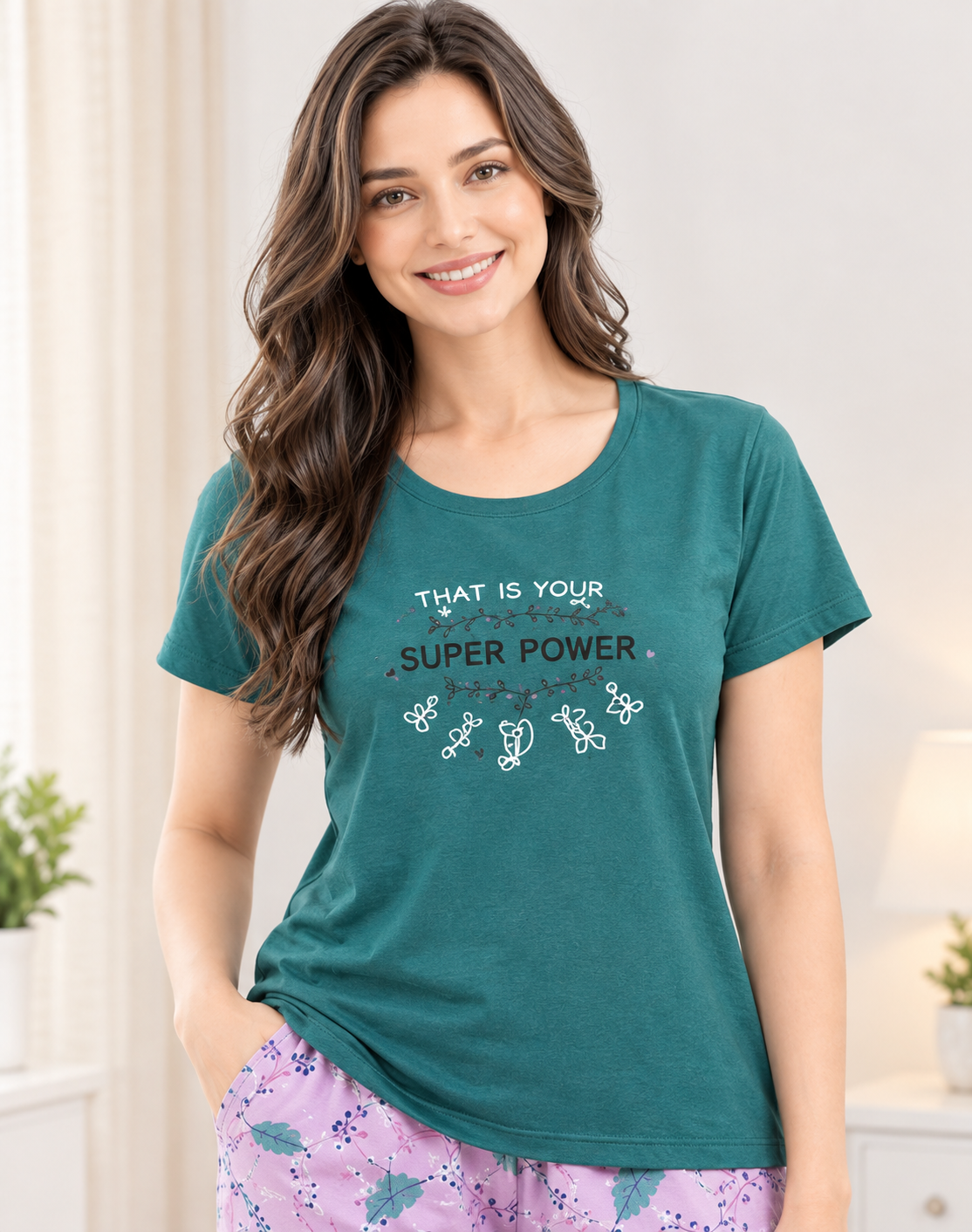 Round Neck Night Suit
