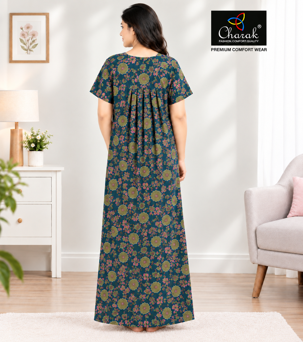 Charak Cotton Frill Kalamkari Nighties