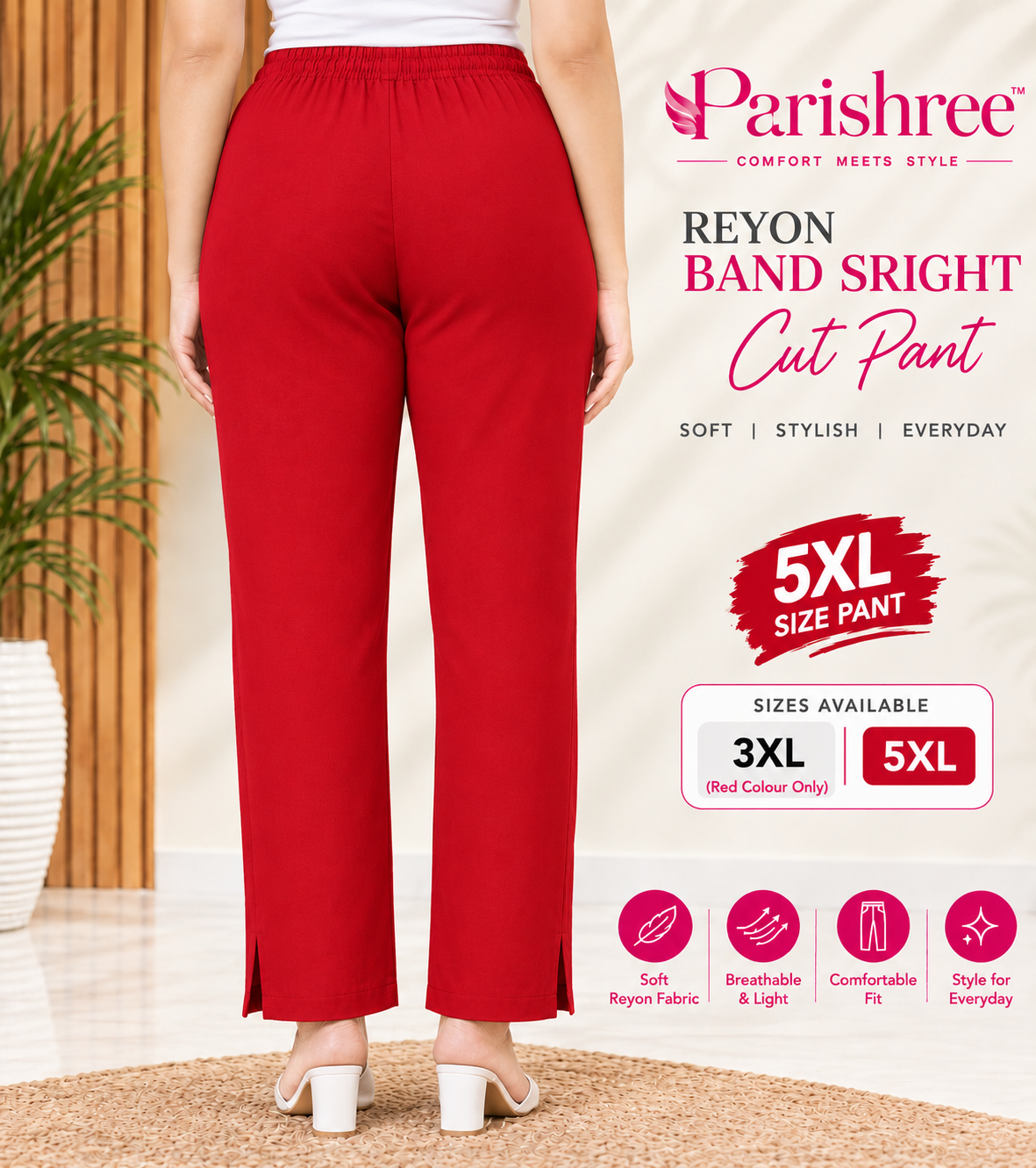 Parishree Rayon Stright Cut Pants