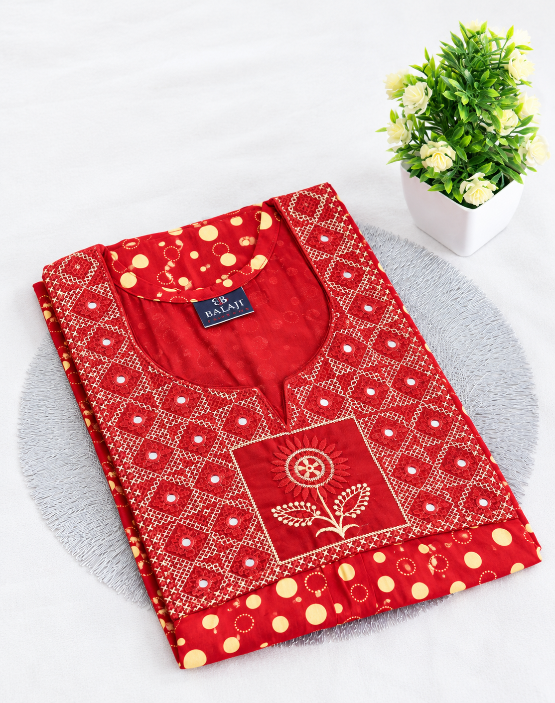 Mirror Work Nighties Red