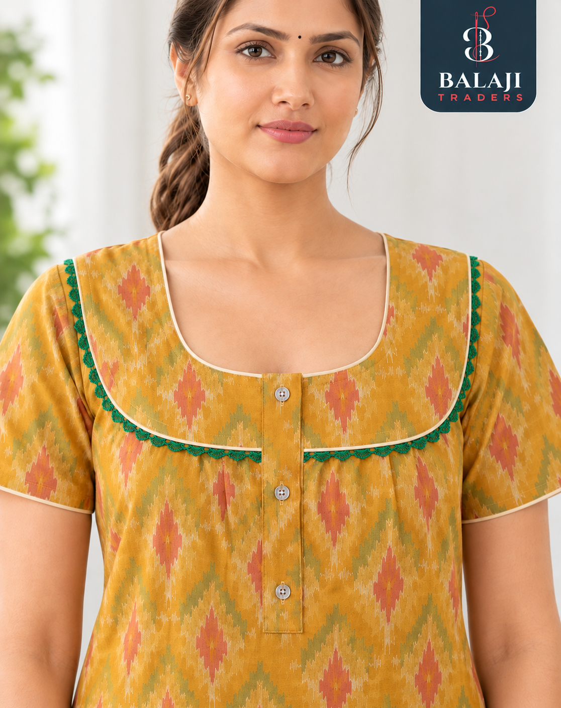Pure Cotton 3 Button Nighties