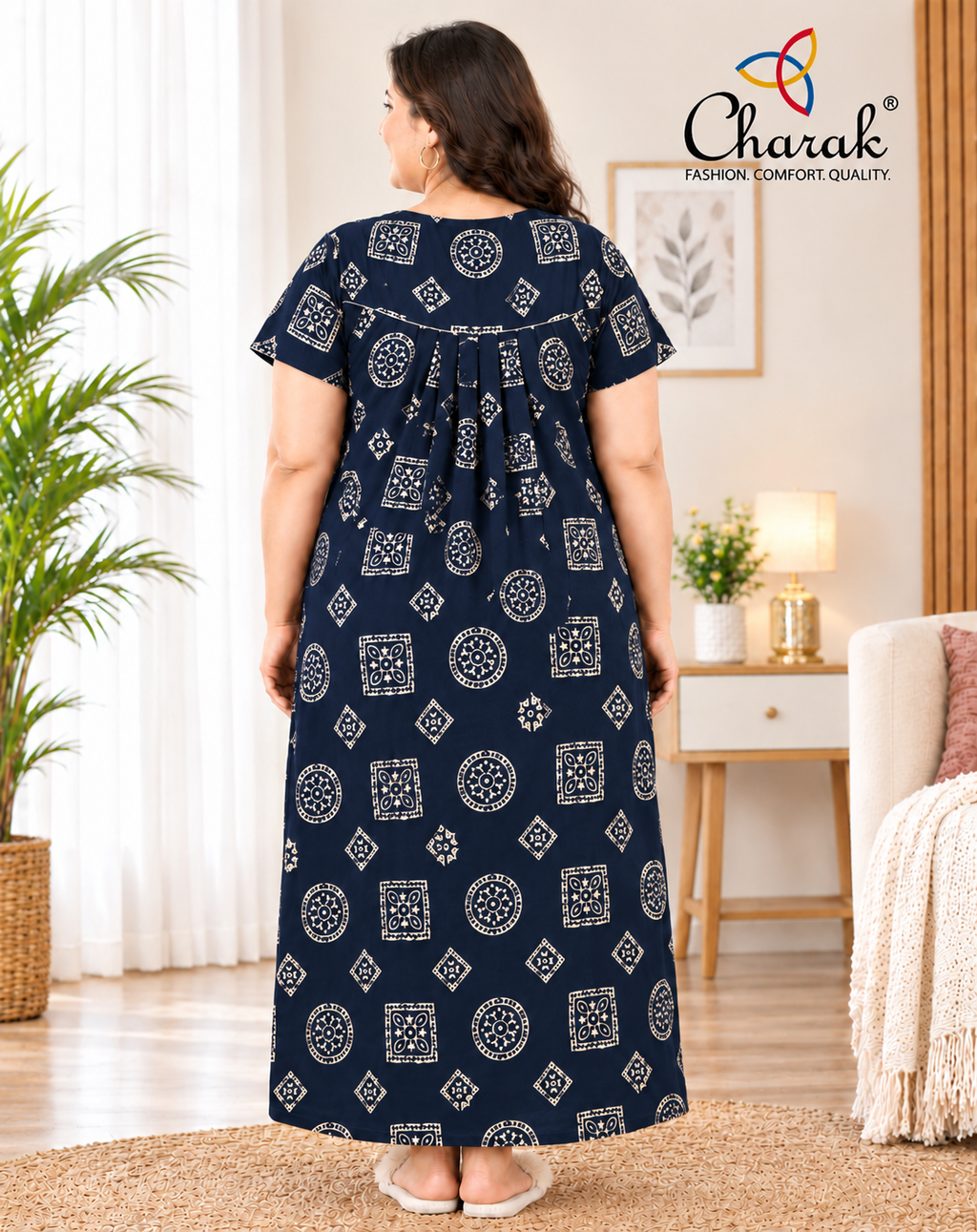 Pure Cotton 3XL Nighties ( Charak )