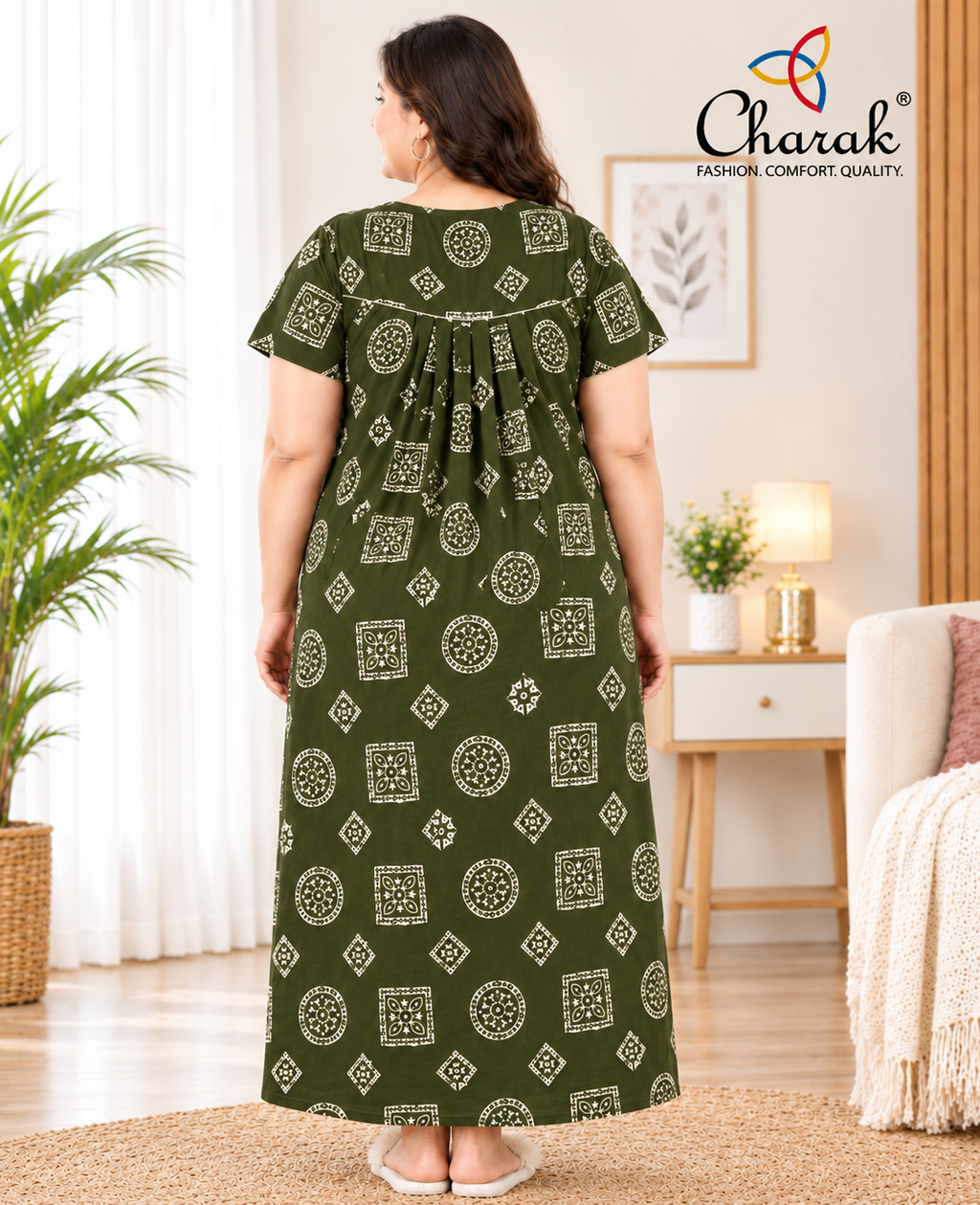 Pure Cotton 3XL Nighties ( Charak )
