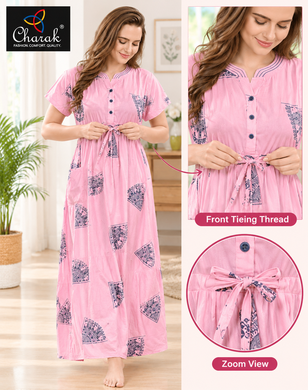 Pure Rayon Long Ghear ( Charak)