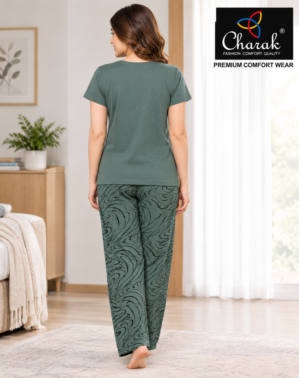 Charak Round Neck Night Suit