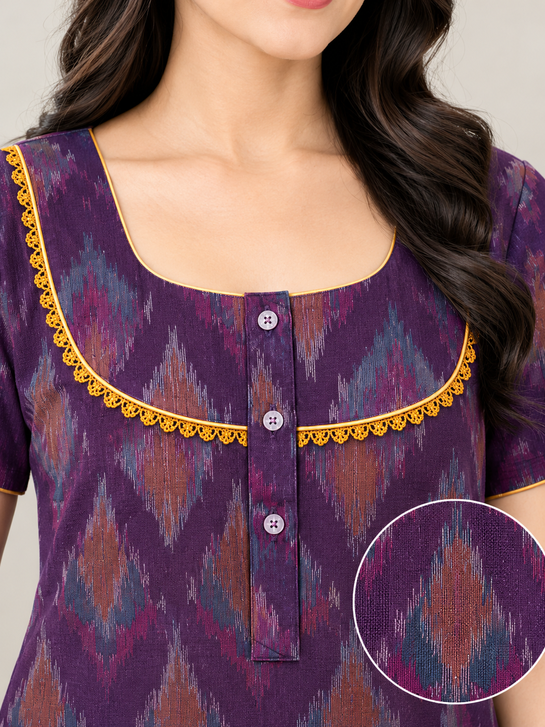 Pure Cotton 3 Button Nighties ( Balaji)