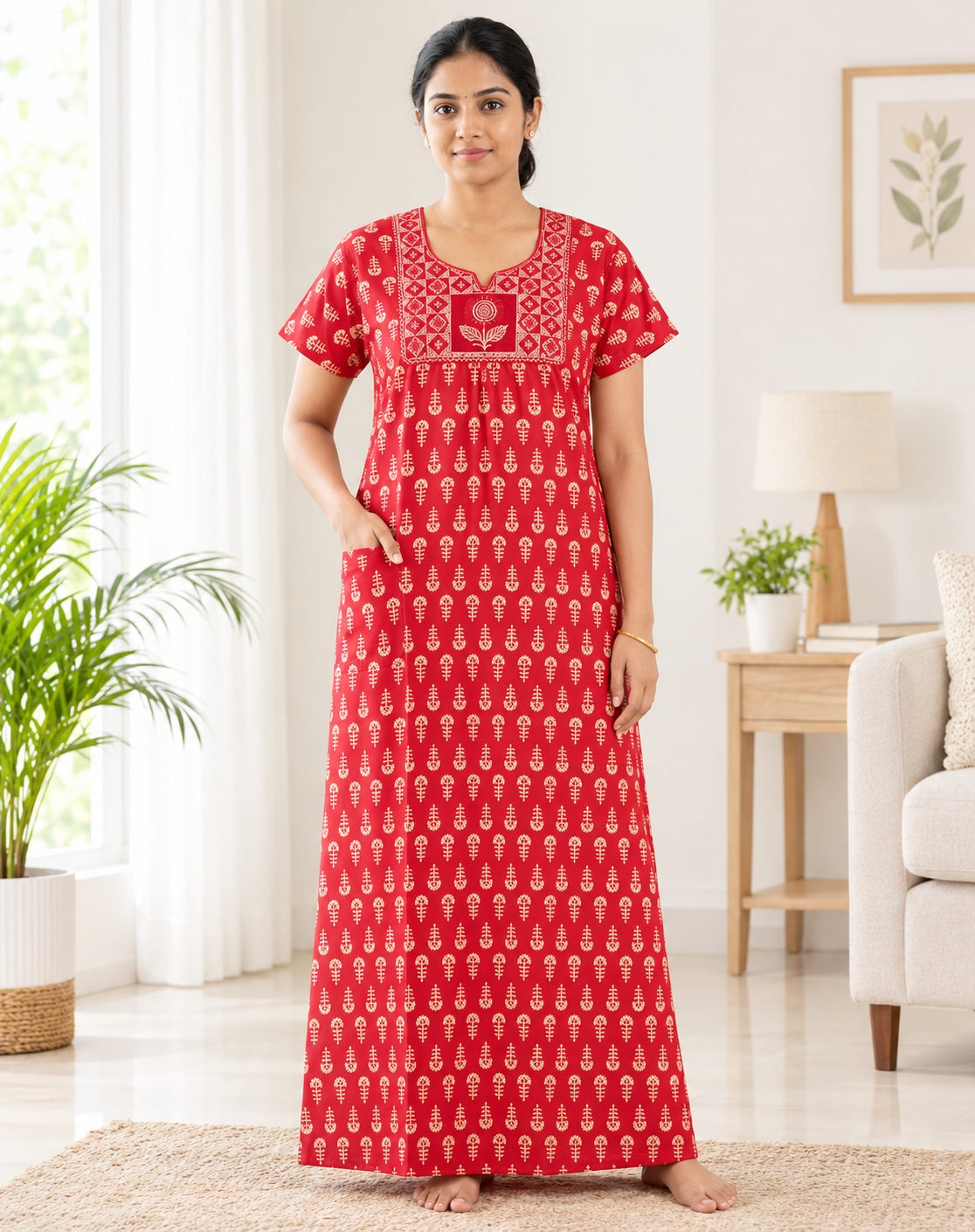 Mirror Work Nighties Red